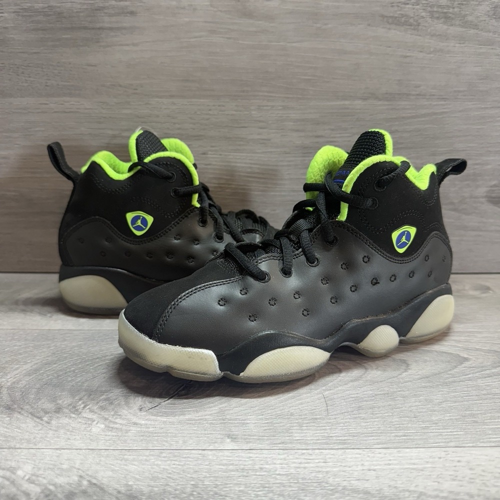 Nike Air Jordan Jump Team II Black Green Volt 861433-012 Youth Shoes 2Y